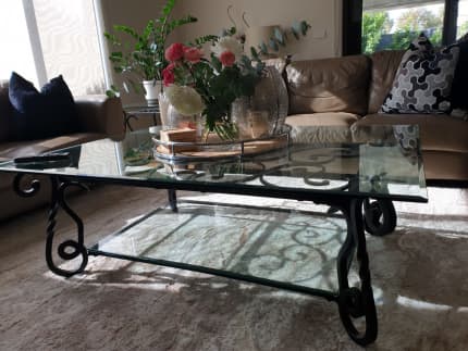 Freedom furniture store glass coffee table