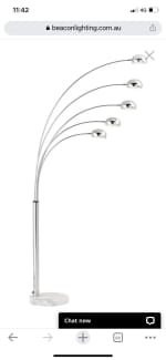 centaur 5 light floor lamp in chrome with marble base