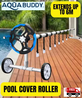 Aquabuddy Pool Cover Roller 5.5m Solar Blanket Swimming Adjustable Reel  Blue