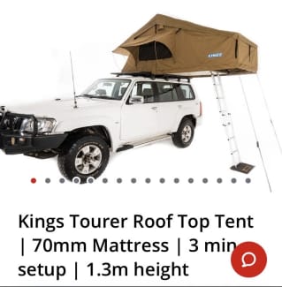 Kings Tourer Roof Top Tent, 70mm Mattress, 3 min setup