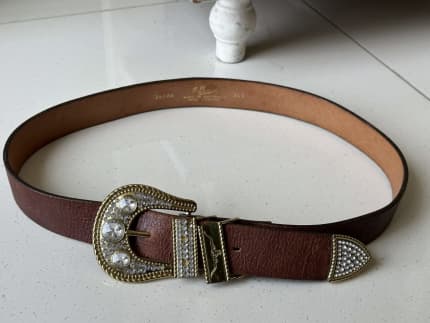 R.M. Williams Mens Real Cowhide Leather Belt Brown Size 86 / 34