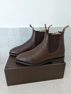 R M Williams Craftsman Dark Tan Unisex Leather Boots - Size 6 men's/8.5  women's