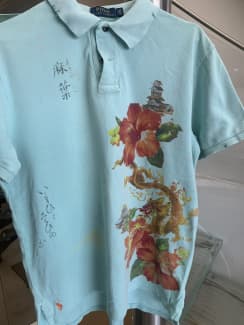 Ralph Lauren Lunar New Year Dragon Mesh Polo Shirt in Blue for Men