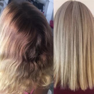 Half Head foil package_ Blonde hair specials_ Discount on foils Gold Coast_  Shiny Platinum Blonde Hair_ best Hairdressers on the Gold Coast