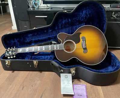 gibson blue acoustic guitar