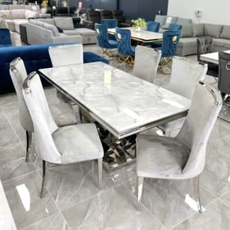 used marble top dining table