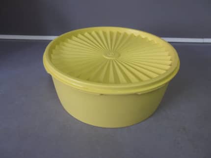 Vintage Nesting Tupperware Sheer Round Storage Canister 264 Yellow Pre  Owned Replacement Free USA Shipping 