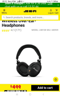 Marshall MAJOR IV Wireless On-Ear Headphones - JB Hi-Fi