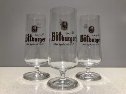 Vintage, Dining, Vintage Henninger Frankfurt M Set Of Small Beer Glasses  With Box