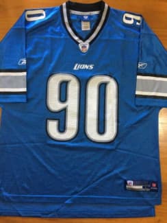 NFL On Field Reebok Men's Blue Detroit Lions #90 SUH Jersey Sz L