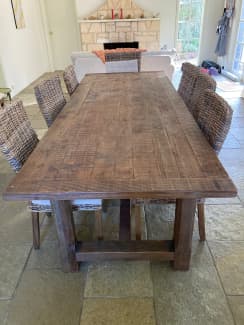 second hand rustic dining table and chairs