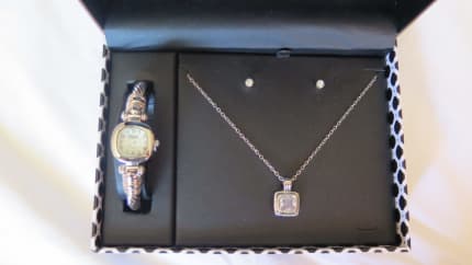 Cote d azur watch necklace and earring discount set