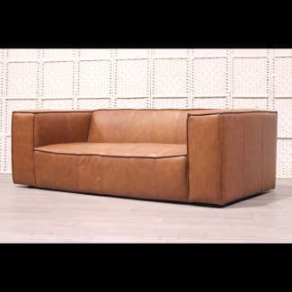 Danish Leather Sofa In Sydney Region