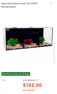 imagitarium betta trio aquarium kit 28l