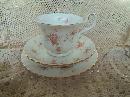 Serena Royal Albert Teacup, Saucer and Plate, Tea Set, Antique Teacups, Tea  Cups and Saucers, English Bone China Cups, Pink Rose Tea Cups