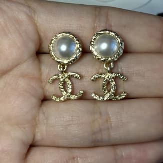 Vintage Chanel CC Large Gold Dangling Earrings - on Hold