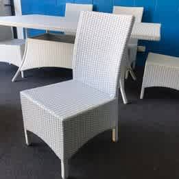 7pcs outdoor dining set - white rattan