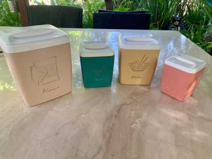 ヴィンテージNally Ware ナリーウェアキャニスター4点GREE·͜· ♡ ヴィンテージNally Ware ナリーウェアキャニスター4点GREE·͜