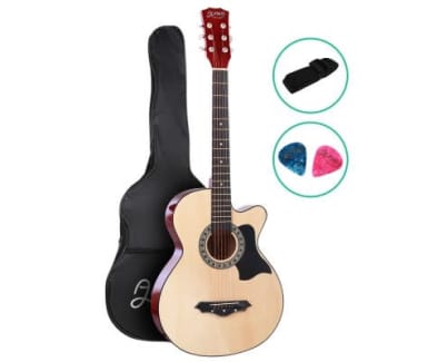38” Inch Acoustic Guitar with Neck Adjustment Truss Rod + Optional Acc