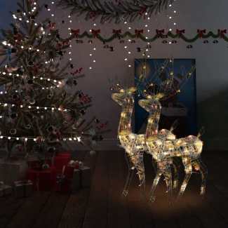 Acrylic Reindeer Christmas Decorations 2 pcs 120cm Multicolour...