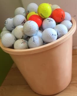 bucket of golf balls