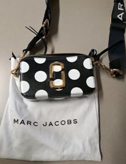 The Marc Jacobs The Snapshot Dtm Coated Leather Camera Bag In Ink