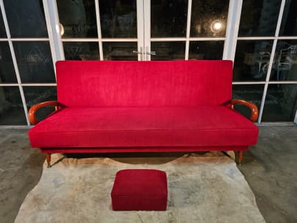 Click Clack Retro Faux Leather Checked Sofa Bed - 300225 - Futon Furniture