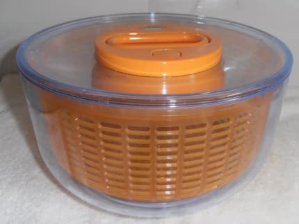 Vintage Zyliss Salad Spinner Clear Drier Colander Pull Cord Made