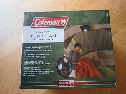 coleman cpx lighted tent fan with stand