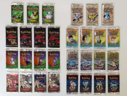 EMPTY Neo Destiny 4x Booster Pack Wrapper Complete Art Set Pokemon TCG