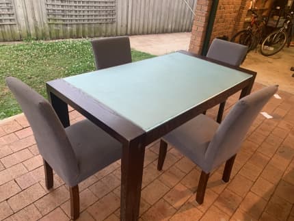 dining table with glass top 4 seater