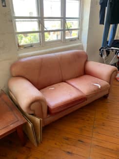 used leather couch and chair