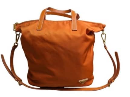 Prada leather tote bag. It's a barely used beautiful Papaya color bag.
