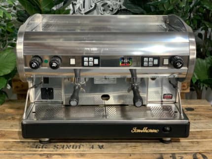 SAN MARINO LISA 2 GROUP BRASS STAINLESS ESPRESSO COFFEE MACHINE COMMERCIAL  CAFE