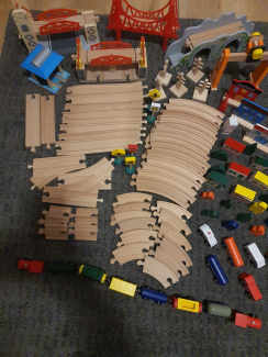 used wooden train tracks