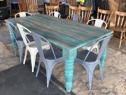 second hand rustic dining table and chairs