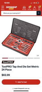 Toolpro tap deals and die set