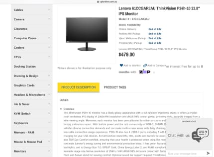 23.8 Lenovo ThinkVision P24h-10 - Specifications