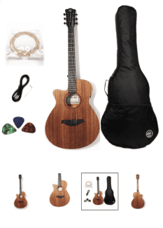 41 Caraya Round Back Semi-acoustic Guitar Eq,cut-awayfree Gig Bag