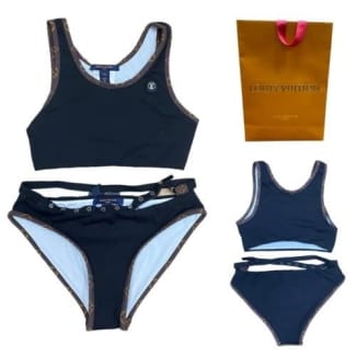 Louis Vuitton MONOGRAM Monogram Blended Fabrics Street Style Bi-color Logo  Swimwear