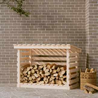 Firewood Rack 108x73x79 cm Solid Wood Pine...