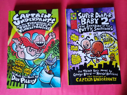 Captain Underpants and Super Diaper Baby Lot of 4 Books 