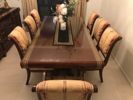 versace style dining table and chairs