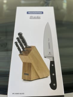 HITOMEN Kitchen Knife Set, Knife Set with Block, Knife Block Set with 5  Stainless Steel Knives, Stab Body Man Knife Block Plastic Holder