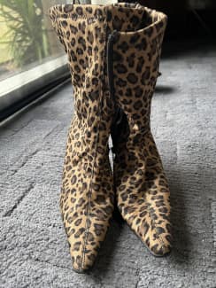 leopard print booties womens