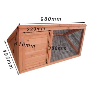 New Rabbit Hutch Guinea Pig Cage one story Wooden Triangle p032