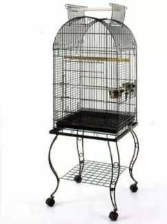 Large Arched Roof Metal Bird Cage with Stand (Code: WPA140-1)