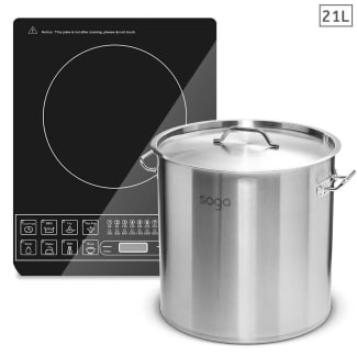 Buy SOGA 2X 26cm Stainless Steel Soup Pot Stock Cooking Stockpot