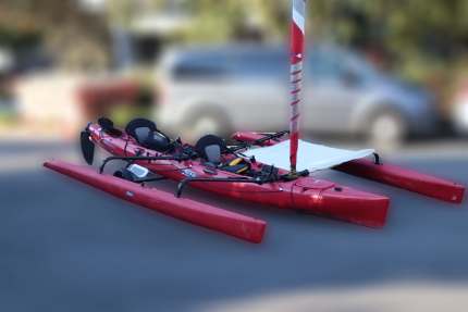 two person fishing kayak with paddles and trolley, Kayaks & Paddle, Gumtree Australia Morphett Vale Area - Aldinga Beach