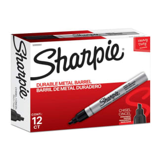 Super Sharpie Permanent Markers, Fine Point, Black, Box of 12